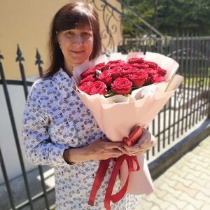 букет червоних троянд у Хмельницькому 21 роза фото