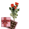 Фото товара 3 красные розы с конфетами в Хмельницком