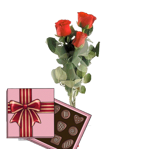 Фото товара 3 красные розы с конфетами в Хмельницком