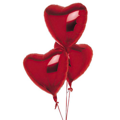 Фото товара 3 фольговані кульки у формі серця в Хмельницком