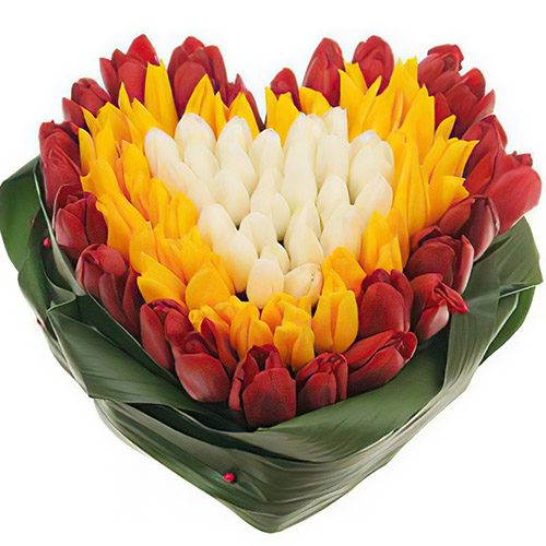 Фото товара 151 тюльпан сердцем "Краски весны" в Хмельницком