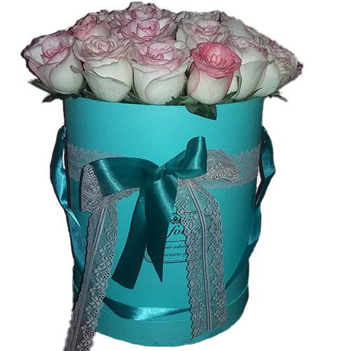 Фото товара 21 элитная розовая роза в коробке в Хмельницком