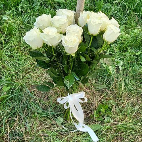 композиция из 15 белых роз в Хмельницком фото
