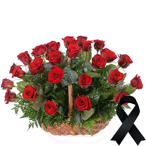 Фото товара 36 червоних троянд у кошику в Хмельницком
