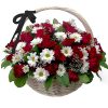 Фото товара 100 красно-белых роз в корзине в Хмельницком