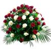 Фото товара 100 червоно-білих троянд у кошику в Хмельницком
