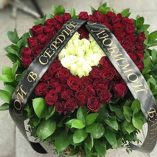 Фото товара Кошик "Серце" 100 троянд в Хмельницком