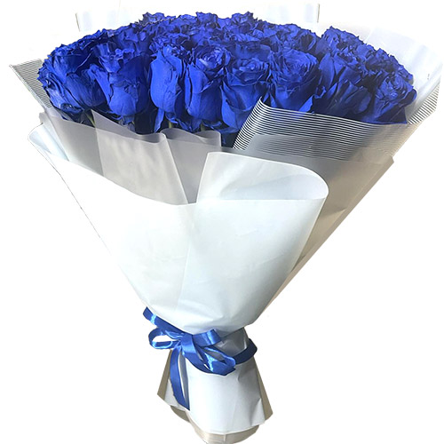 Фото товара 33 голубые розы (Эквадор) в Хмельницком