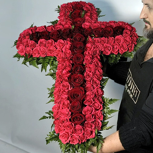 Фото товара Икебана "Алый крест" в Хмельницком